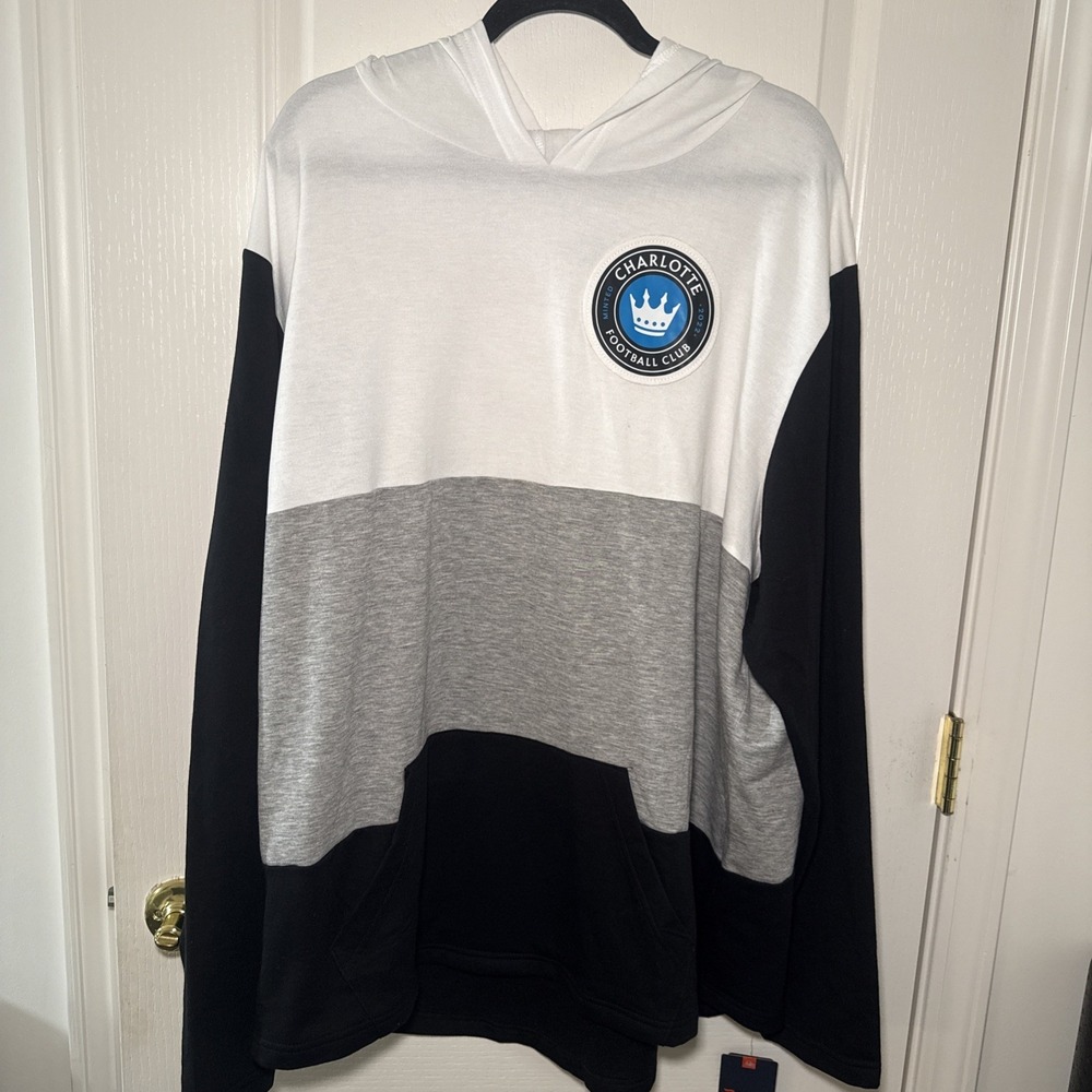 Charlotte FC Fanatics Hooded Pullover 3XL NWT MLS Soccer Colorblock Long Sleeve